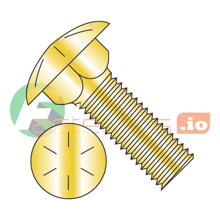Newport Fasteners Carriage Bolt, 5/16"-18, 6-1/2 in L, Steel, Grade 8, Yellow Zinc Plated, 100 PK 235041